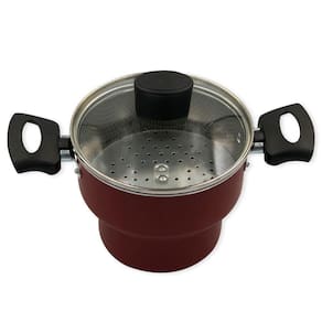 Cuscuzeiro Enjoy Antiaderente 14cm Com Tampa De Vidro - Vermelho