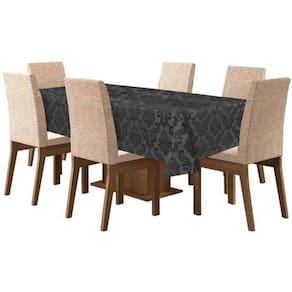 Toalha De Mesa De 4 Lugares Tecido Jacquard - Preto