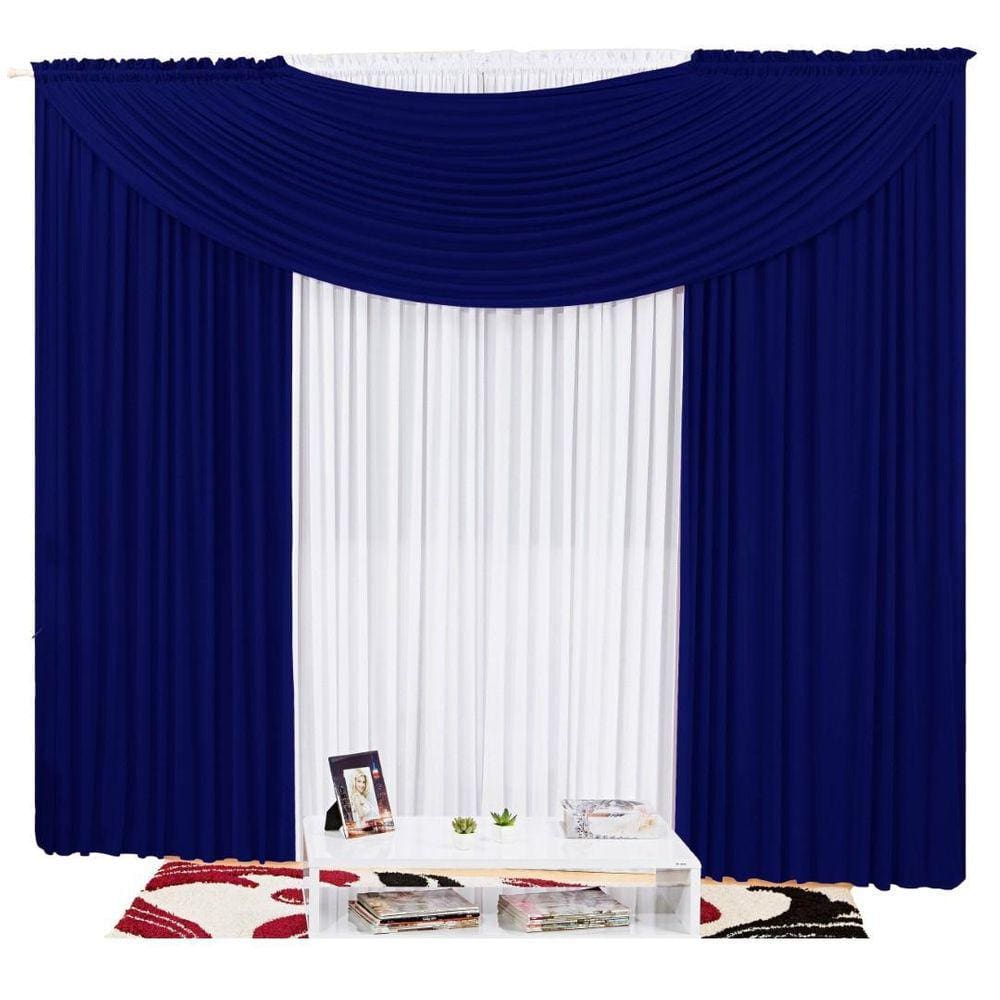 Cortina Em Malha Com Bando 3,00M X 2,50M - Azul Royal