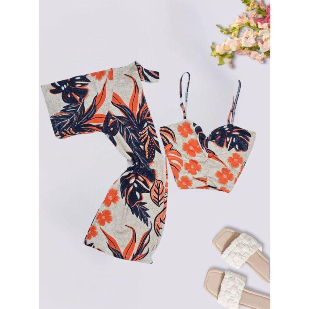 Kimono e Cropped Plus Size Feminino Estampado 0435