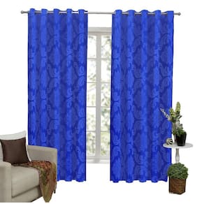 Cortina Tecido Jacquard Semi Blackout 4M X 2,60M Azul-Royal
