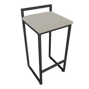 Banqueta Alta Lavínia Suede Base Preto D\`rossi Cor Marrom Rato
