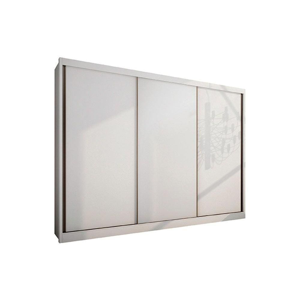 Guarda Roupa Casal 3 Portas De Correr E 4 Gavetas Diamond/londres Branco - Novo Horizonte