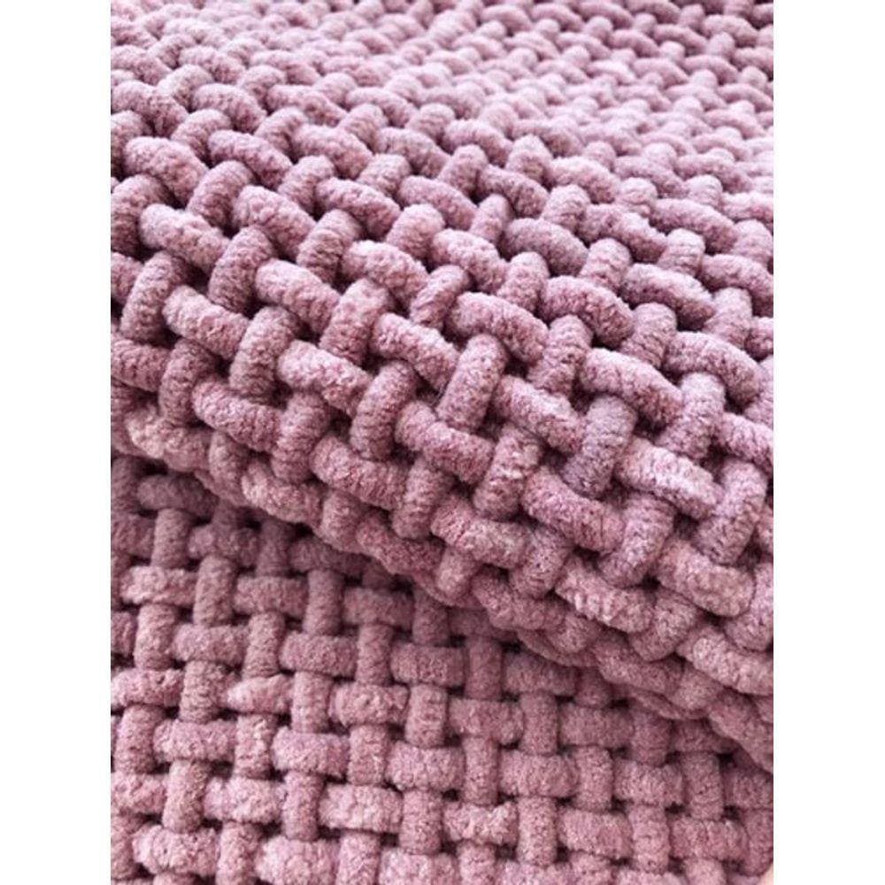 Tapete Microfibra Trançado 60 Cm X 40 Cm - Rosé