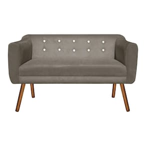 Sofá Retrô Namoradeira Julia 2 Lugares Suede Marrom Rato Com Strass - D\`rossi