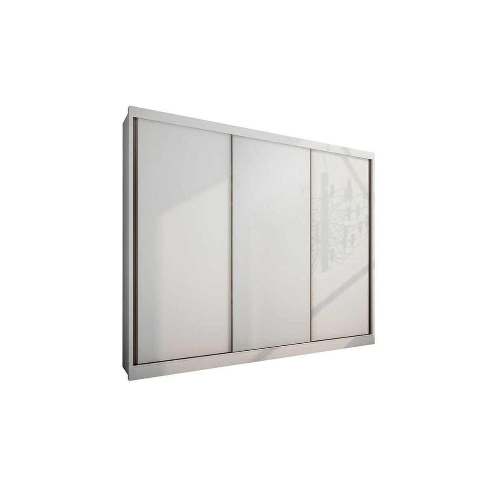 Guarda Roupa Casal 3 Portas De Correr E 6 Gavetas Diamond-londres Branco - Novo Horizonte