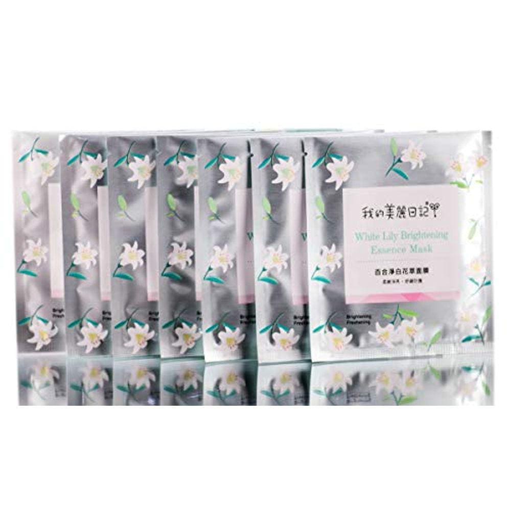 Minha Diário de Beleza Máscara de Essência Clareadora de Lírio Branco - 7 pedaços