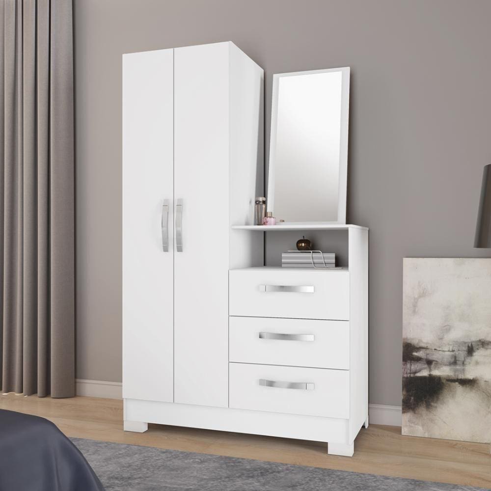 Cômoda 2 Portas 3 Gavetas Zurique Notável Branco