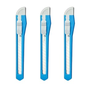 Kit 03 Estilete Estreito Plástico com Trava ES04 - Tilibra