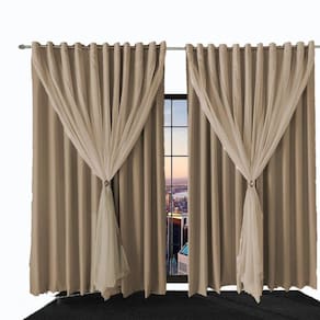 Cortina Blackout 5,00X2,70 Sala E Quarto Blecaute Ana Bege