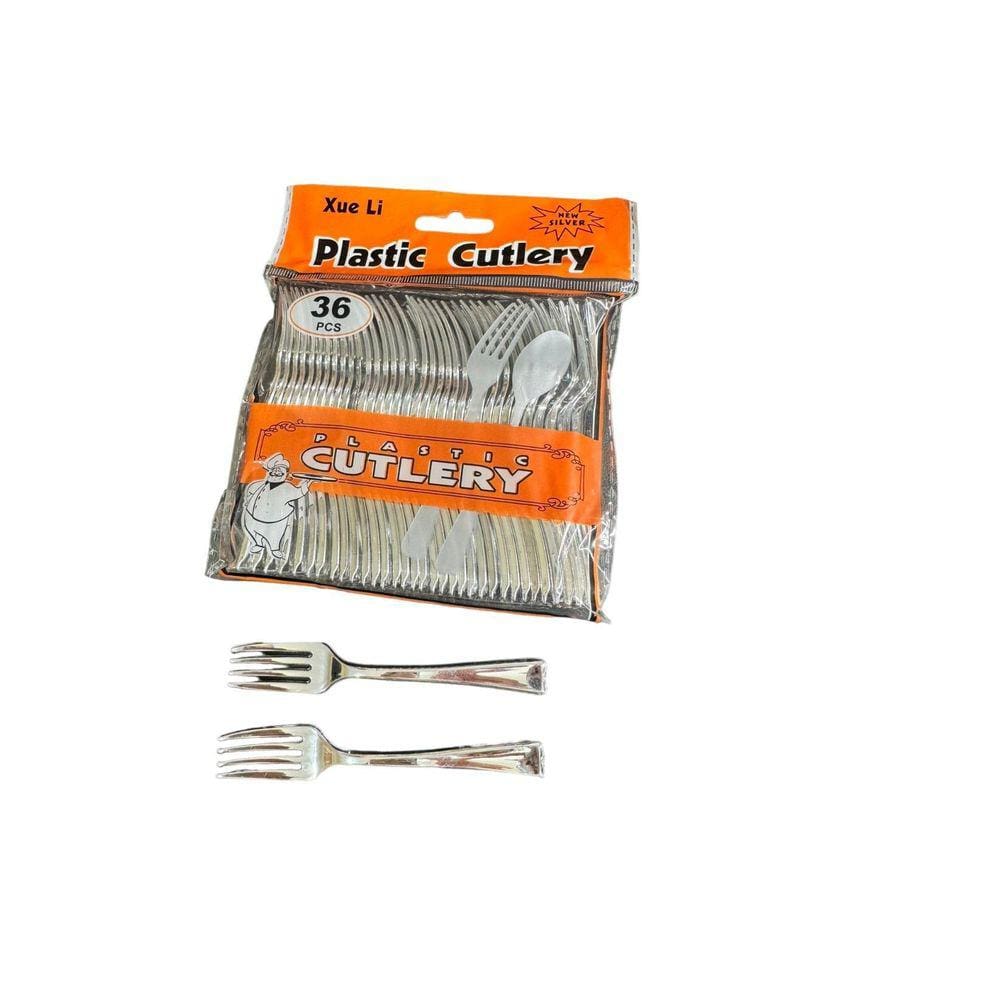 Kit Com 144 Mini Garfos Prata Luxo Descartável 10Cm Plástico
