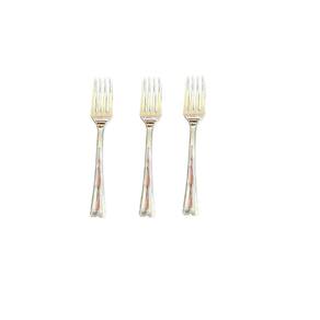 Kit Com 72 Mini Garfos Prata Luxo Descartável 10Cm Plástico