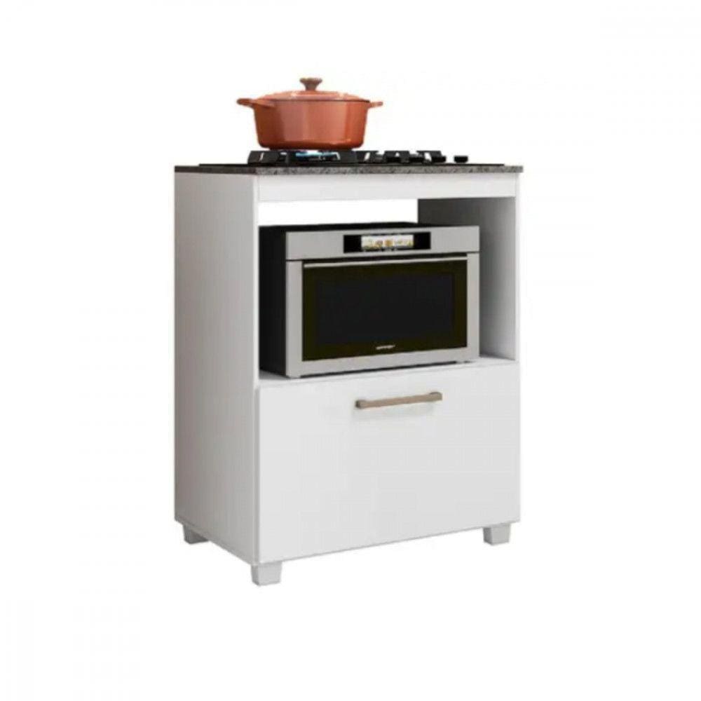 Balcão Slim Para Cooktop 5 Bocas Branco Fiorello Branco