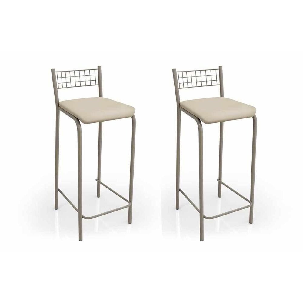 Banqueta Sala De Jantar Gênova 2b705nk Kit 2 Un Niquel-nude 16 - Kappesberg