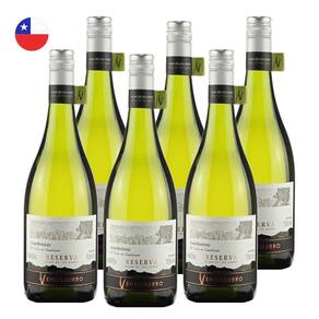 Kit 6 Vinhos Ventisquero Reserva Chardonnay Branco Chile 750ml