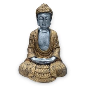 Buda Hindu Grande - Roupa Ouro c/ Pele Prata