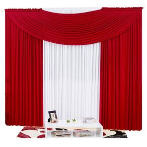 Cortina Em Malha Com Bando 3,00M X 2,50M - Vermelho
