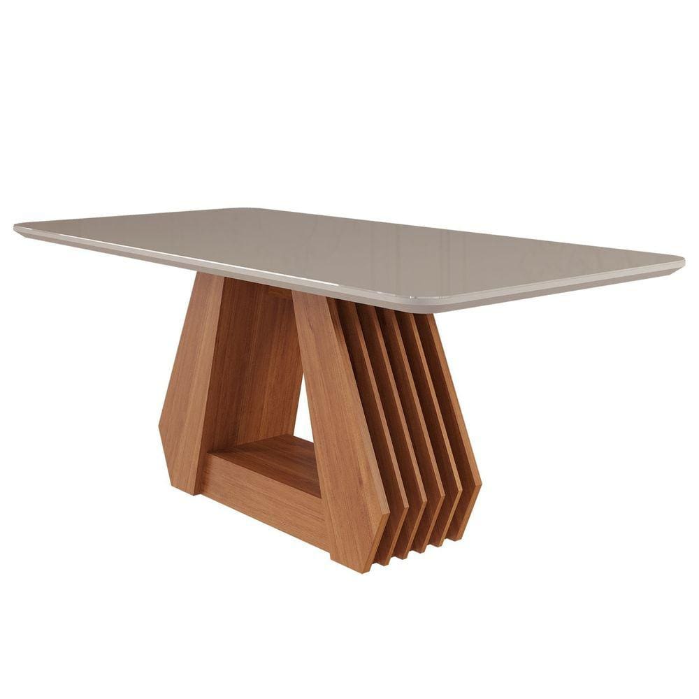 Mesa para Sala de Jantar 180cm Agata Cinamomo/Off White