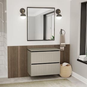 Gabinete para Banheiro com Espelheira Urban Móveis Bosi Argento/Preto