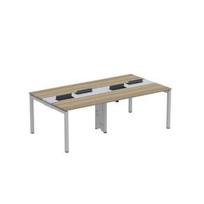Mesa de Plataforma dupla para 4 Pessoas Corporativa 110X120/4P PDC11/12/4P Noce Naturale/Cinza
