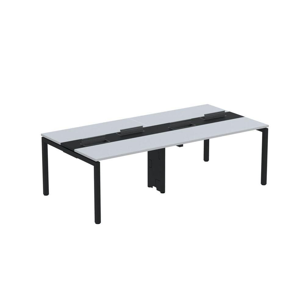 Mesa de Plataforma dupla para 4 Pessoas Corporativa 120X120/4P PDC12/12/4P Cinza/Preto