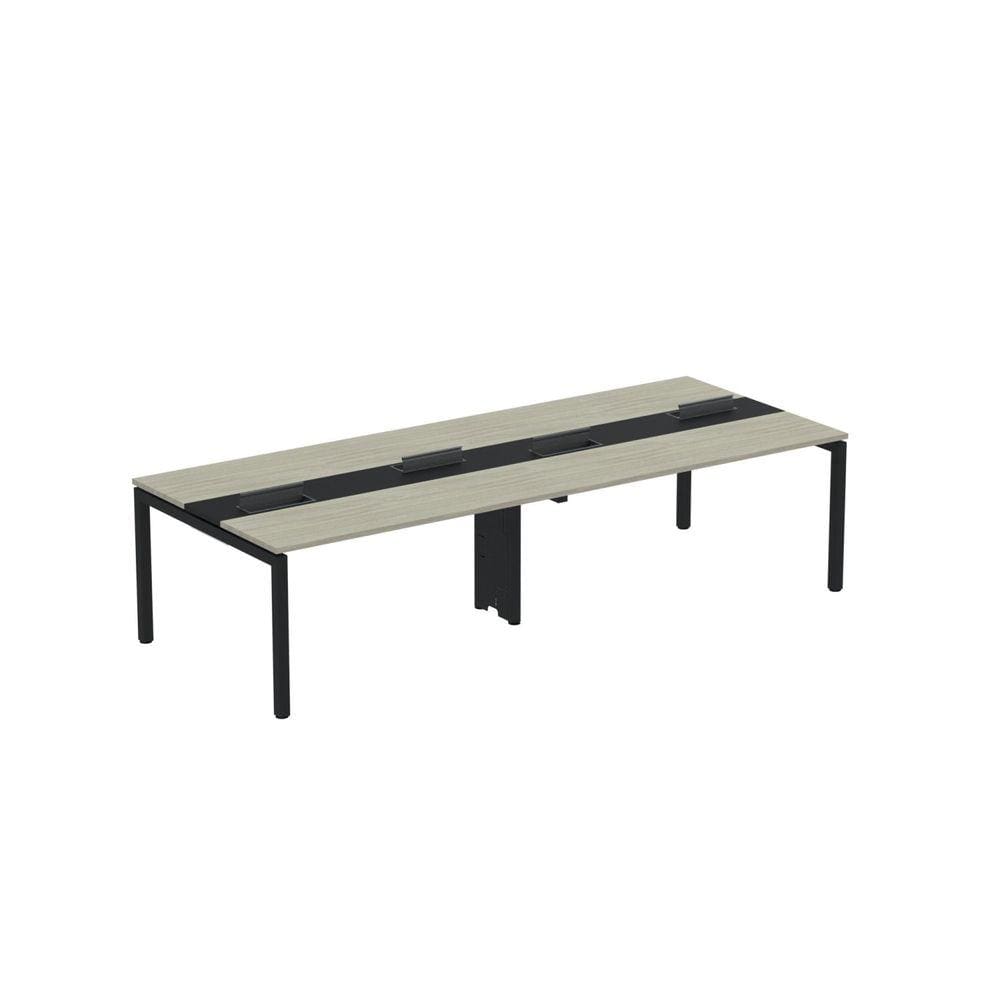 Mesa de Plataforma Dupla para 4 Pessoas Corporativa 150X120/4P PDC15/12/4P Nogueira Casablanca/Preto