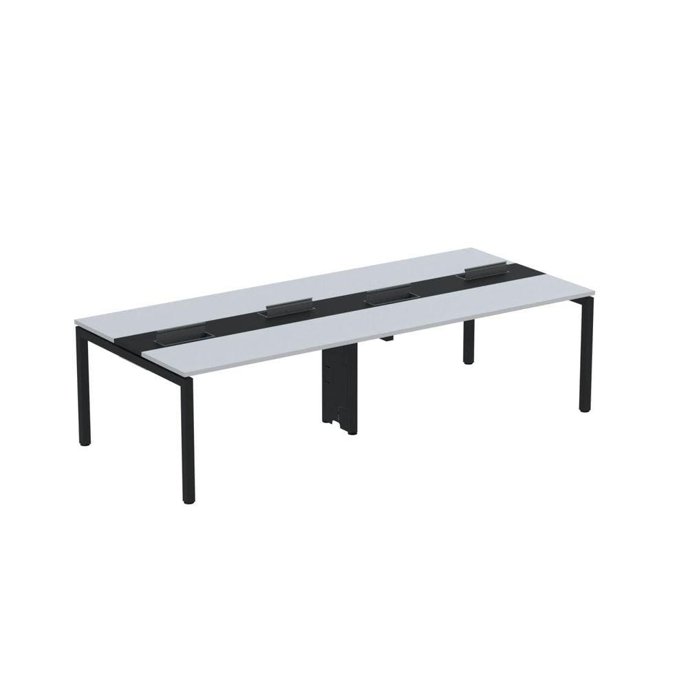 Mesa de Plataforma Dupla para 4 Pessoas Corporativa 140X120/4P PDC14/12/4P Cinza/Preto