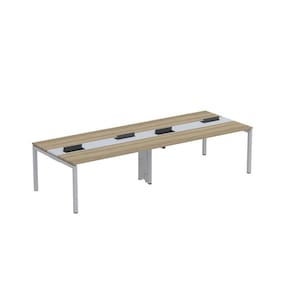 Mesa de Plataforma Dupla para 4 Pessoas Corporativa 160X120/4P PDC16/12/4P Noce Naturalle/Cinza