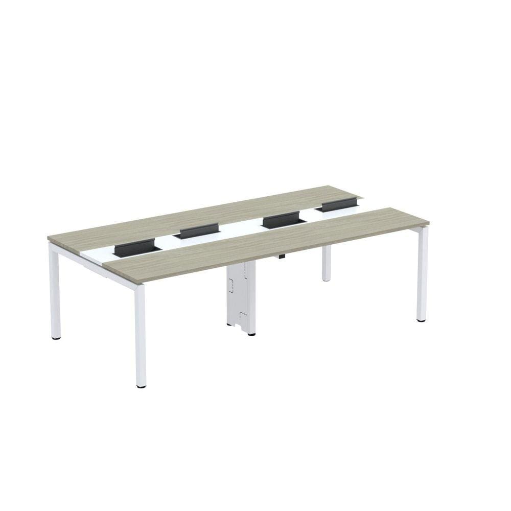Mesa de Plataforma Dupla para 4 Pessoas Corporativa 160X120/4P PDC16/12/4P Noguiera casablanca/Branco