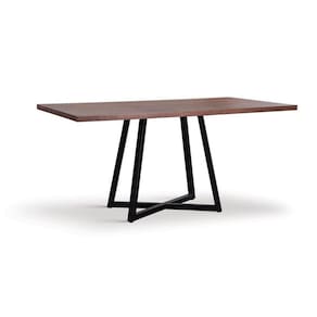 Mesa de Jantar 180x90cm Tampo Madeira Maciça Orlando Preto/Mel