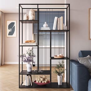 Estante Biblioteca Decorativa com 5 Prateleiras Málaga Preto