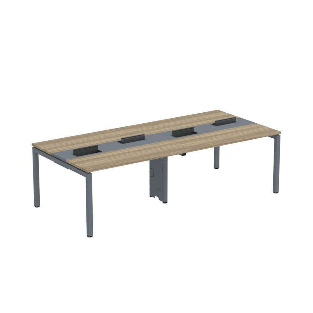 Mesa de Plataforma Dupla para 4 Pessoas Corporativa 130X120/4P PDC13/12/4P Noce Naturalle/Grafito