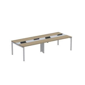 Mesa de Plataforma Dupla para 4 Pessoas Corporativa 150X120/4P PDC15/12/4P Noce Naturalle/Cinza