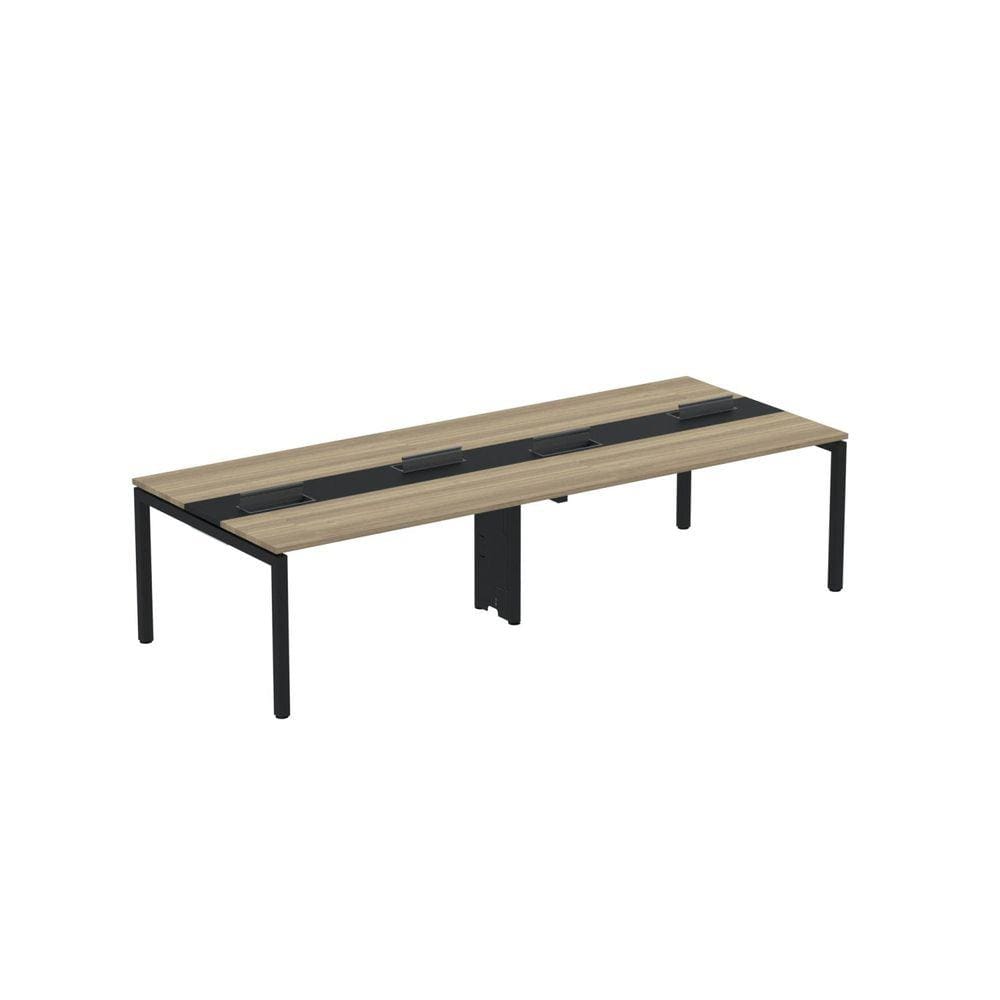 Mesa de Plataforma Dupla para 4 Pessoas Corporativa 150X120/4P PDC15/12/4P Noce Naturalle/Preto