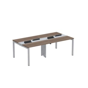 Mesa de Plataforma dupla para 4 Pessoas Corporativa 110X120/4P PDC11/12/4P Walnut/Cinza