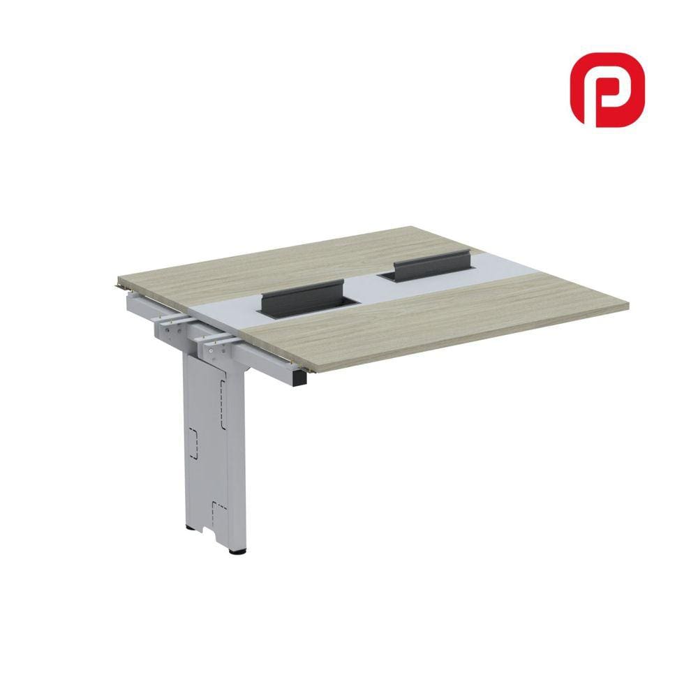 Complemento de Mesa Plataforma para Coworking para 2 Péssoas 120X120 Nogueira Casablanca/Cinza