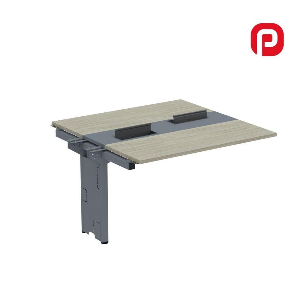 Complemento de Mesa Plataforma para Coworking para 2 Péssoas 120X120 Nogueira Casablanca/Grafito