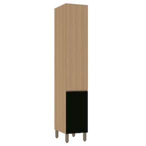 Paneleiro Simples Slim 2 Portas Luciane 40cm Freijo/preto