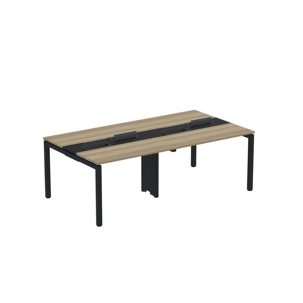 Mesa de Plataforma dupla para 4 Pessoas Corporativa 110X120/4P PDC11/12/4P Noce Naturalle/Preto