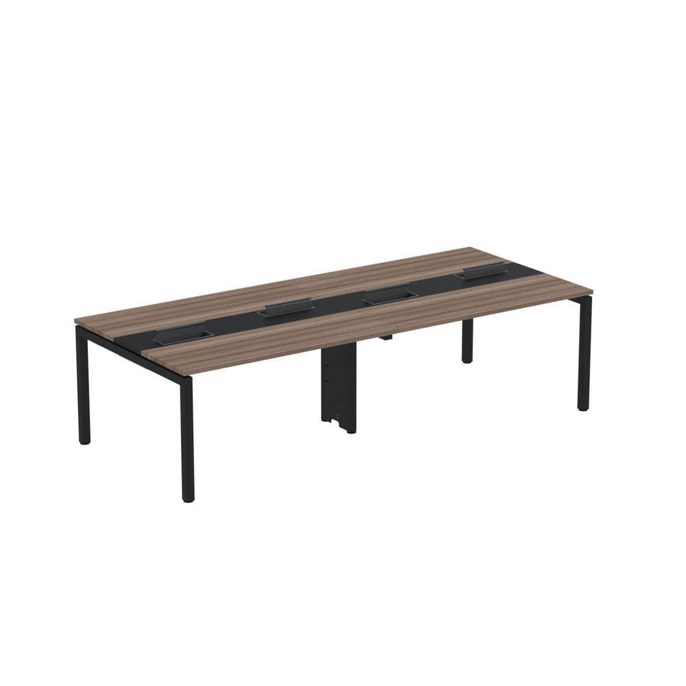 Mesa de Plataforma Dupla para 4 Pessoas Corporativa 140X120/4P PDC14/12/4P Noce Naturalle/Preto