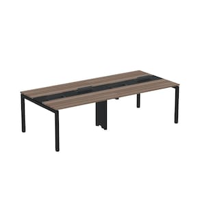 Mesa de Plataforma Dupla para 4 Pessoas Corporativa 130X120/4P PDC13/12/4P Walnut/Preto