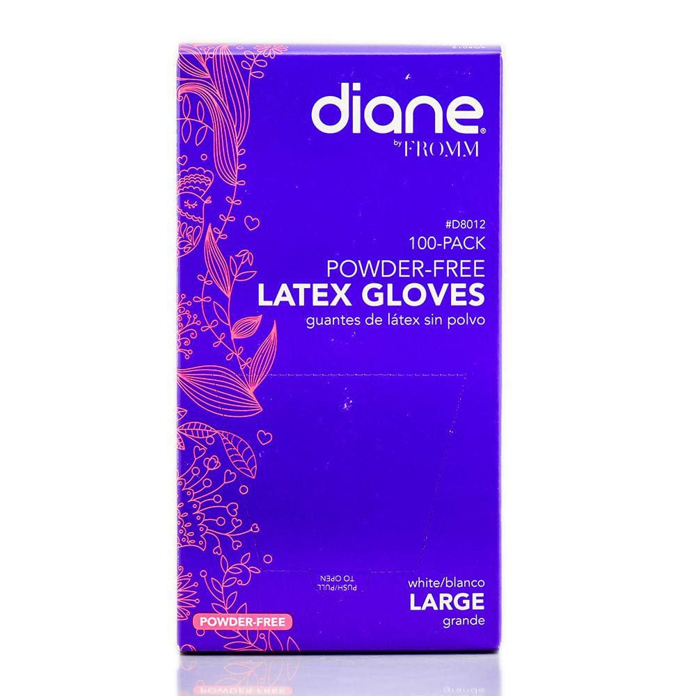 Luvas Diane Latex, sem pó, grandes, 100 unidades