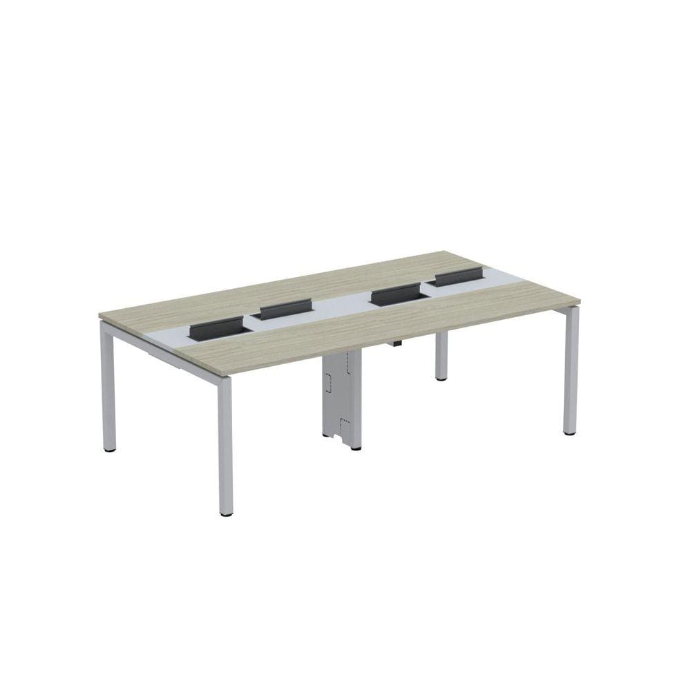 Mesa de Plataforma dupla para 4 Pessoas Corporativa 110X120/4P PDC11/12/4P Noguiera casablanca/Cinza