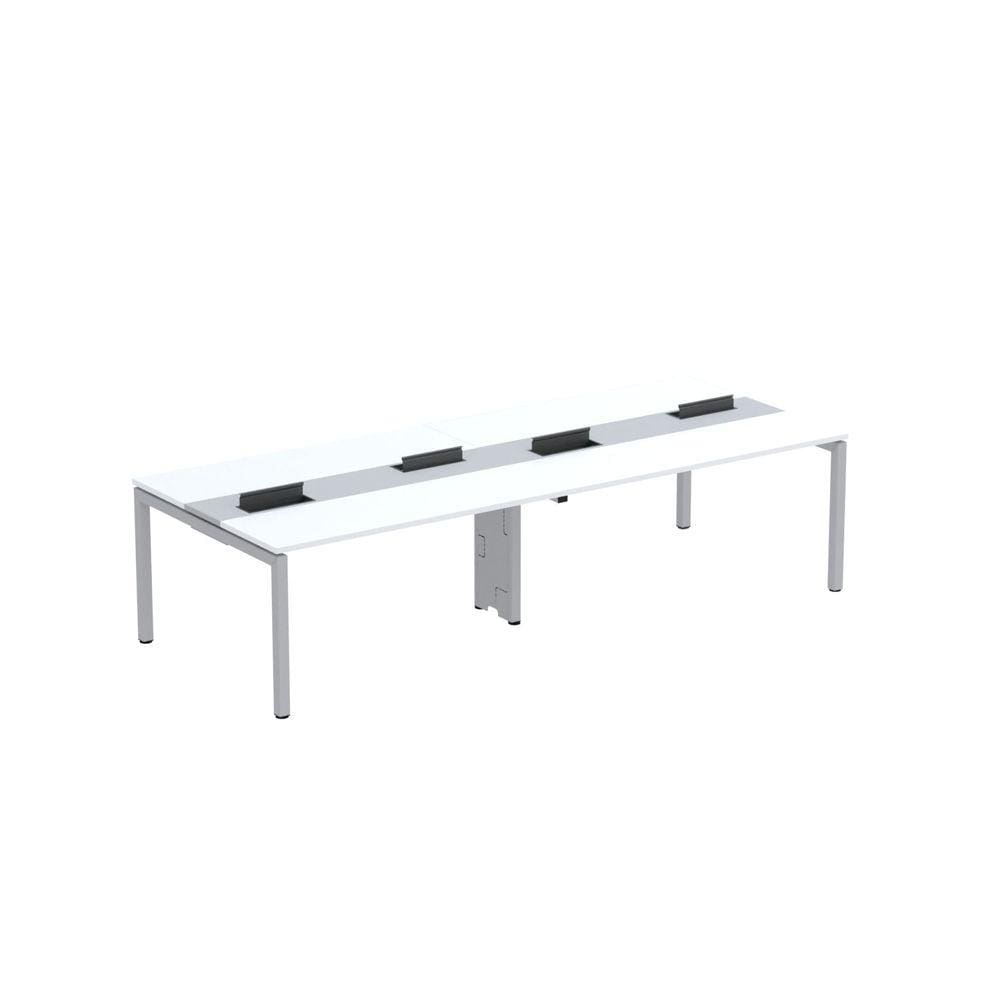 Mesa de Plataforma Dupla para 4 Pessoas Corporativa 150X120/4P PDC15/12/4P Branco/Cinza
