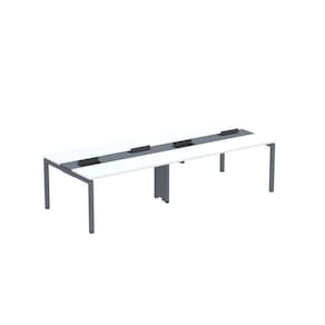 Mesa de Plataforma Dupla para 4 Pessoas Corporativa 150X120/4P PDC15/12/4P Branco/Grafito