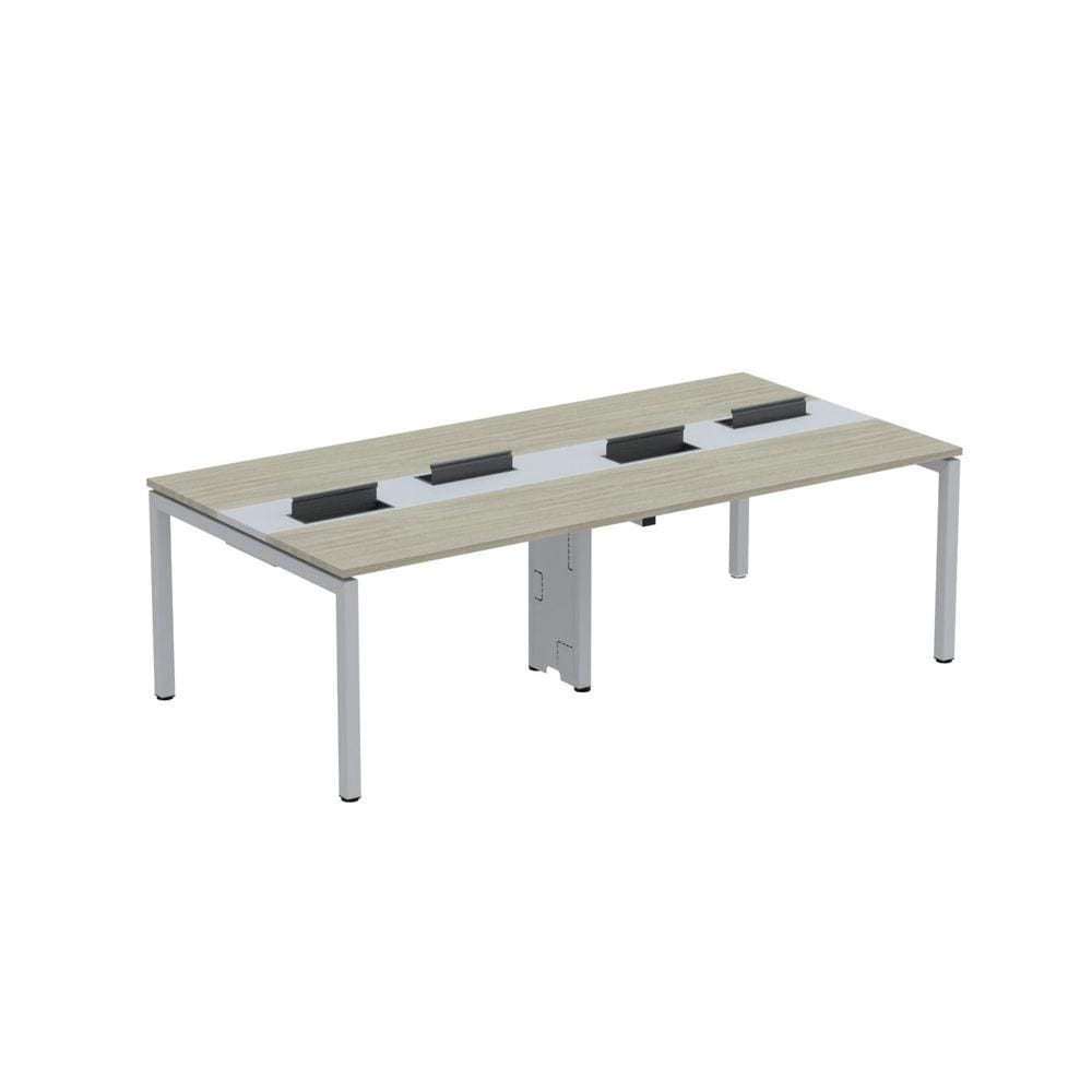 Mesa de Plataforma dupla para 4 Pessoas Corporativa 120X120/4P PDC12/12/4P Noguiera casablanca/Cinza
