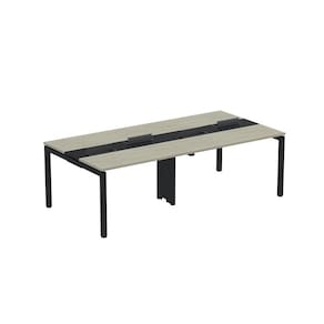 Mesa de Plataforma dupla para 4 Pessoas Corporativa 120X120/4P PDC12/12/4P Nogueira Casablanca/Preto