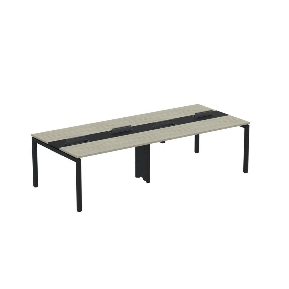 Mesa de Plataforma Dupla para 4 Pessoas Corporativa 140X120/4P PDC14/12/4P Nogueira Casablanca/Preto