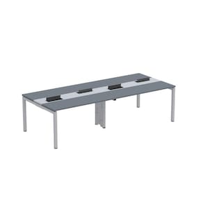 Mesa de Plataforma Dupla para 4 Pessoas Corporativa 140X120/4P PDC14/12/4P Grafito/Cinza