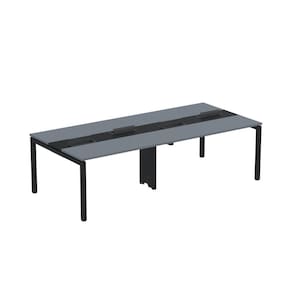 Mesa de Plataforma Dupla para 4 Pessoas Corporativa 130X120/4P PDC13/12/4P Grafito/Preto